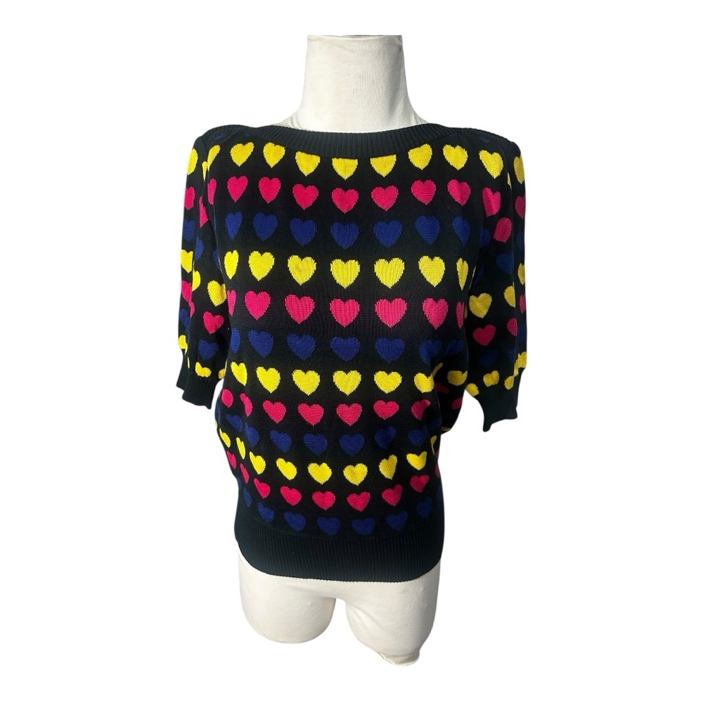 Vintage YSL Yves Saint Laurent heart sweater Size Medium Authentic